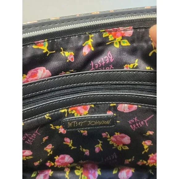 BETSEY JOHNSON CHEETAH LEOPARD PRINT COSMETICS CASE HANDBAG WRISTLET *READ - Picture 11 of 16